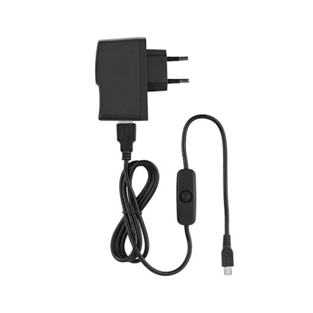 Raspberry Pi 3 AC DC Strømadapter EU-plugg 5V 2.5A Bryterkabel