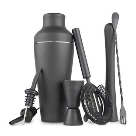 Cocktail Shaker Set - Matt Svart - Rostfritt Stål