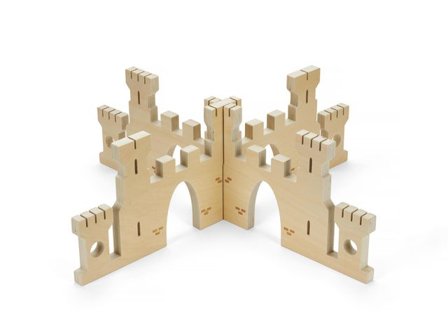 Byggset Slottet i trä - Lyreco - Skola och förskola - Lekmaterial - Bygglek, konstruktion och mosaik