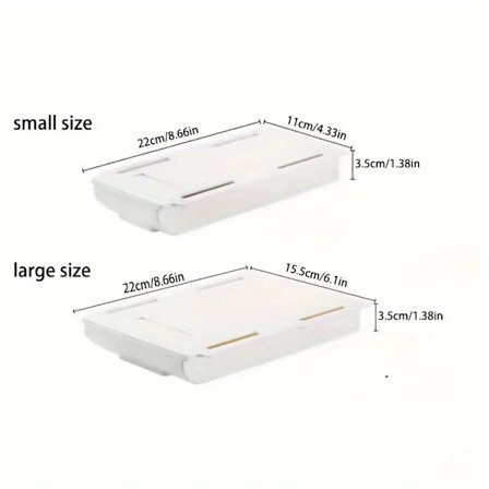 2 stk. Skjulte Selvklæbende Skuffer til Opbevaring Under Skrivebordet, Firkantet Kontormateriale, Sminkepenne