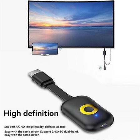 4K Trådlös HDMI-mottagare för TV Smartphone Laptop Streaming Mirroring