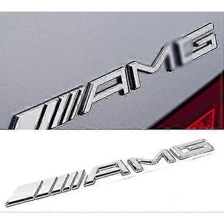 2024 3D AMG -merkki ABS takaluukun logomerkki koristelahja tarra (kromi), hopea
