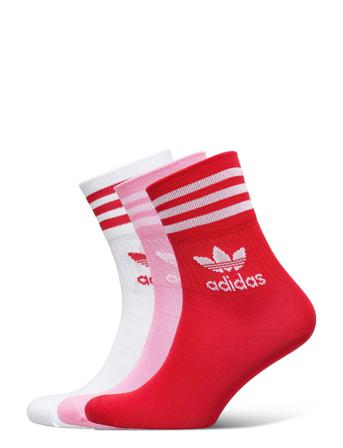 Mid Cut Crew Socks 3 Pairs Red Adidas Originals