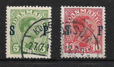 Danmark 1917 - AFA SF 1 + 2 - Stemplet