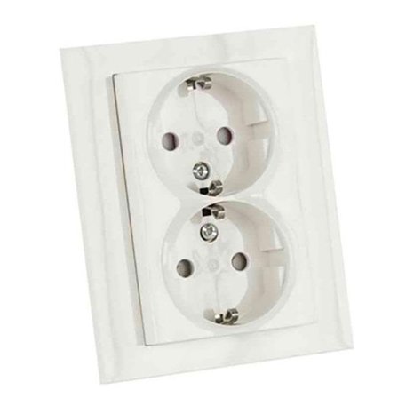 Elko Plus Stikkontakt innfelt, jordet, 2-veis Hvit, Strømbrytere & vegguttak