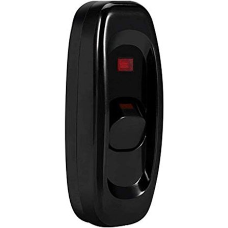 Lys vippekontakt, sort plastik linjekontakt tænd/sluk knap