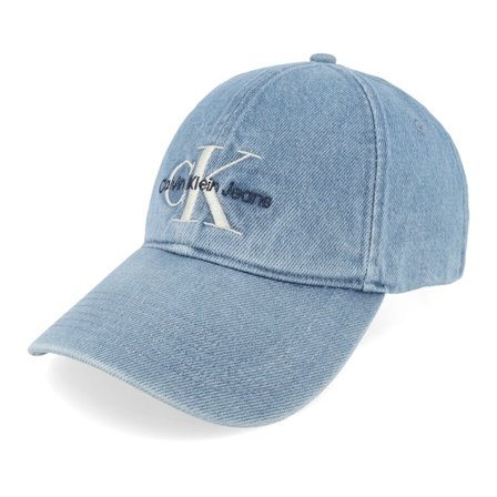 Calvin Klein - Blå unconstructed Kasket - Mnlg Emboredry Vintage Denim Dad Cap @ Hatstore