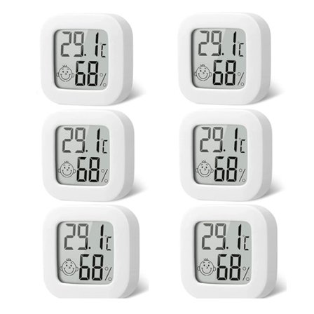 6 stk. Mini Indendørs Termometer Hjem-Digital Hygrometer Termometro Funktion °C / °F, Temperaturmonitor Hjem Termometer -50°C