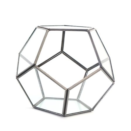 Antikt Smykkeæske Messing Glas Terrarium Beholder Skrivebords Plante til Sukkulenter