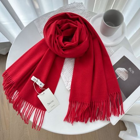 Enfärgad cashmere scarf sjal dam vinter exklusiv mångsidig 250g höst och vinter ny varm scarf