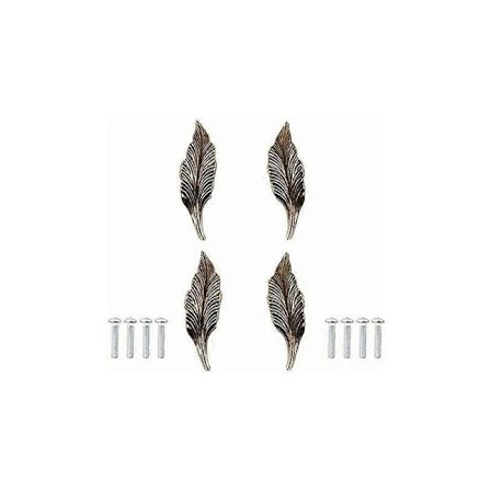 4 stk. Lange Bladformede Bronze Knapper og Knapper Håndtag Køkkenskab Træk Kommode Skab Håndtag VWB