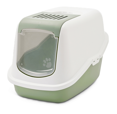 Savic - Kattekasse Nestor 56x39x38,5cm Botanisk grønn - Katt - Kattedo & kattetoalett - Kattedo & kattetoalett med tak - ZOO.no