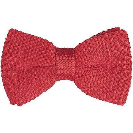 Forknyttede butterflys til mænd og kvinder, strikket butterfly, ensfarvet strikket butterfly, justerbar (rød)