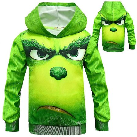 Nyhet The Grinch Barnehettegenser Jul Julegenser med hette Pullover Topper