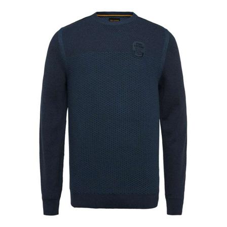 PME Legend, R-neck cotton plated salute Blauw, Heren, Maat:XL