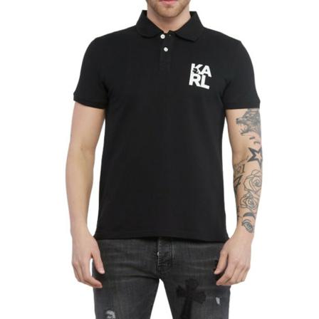 Karl Lagerfeld, Men's Polo Zwart, Heren, Maat:S