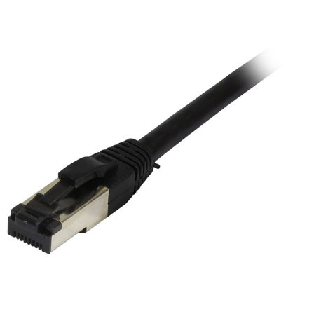 SYNERGY Patchkabel RJ45, CAT8.1 2000Mhz, 3m, schwarz, S-STP(S/FTP), TPE(Ultra SuperFlex), AWG26, Synergy 21