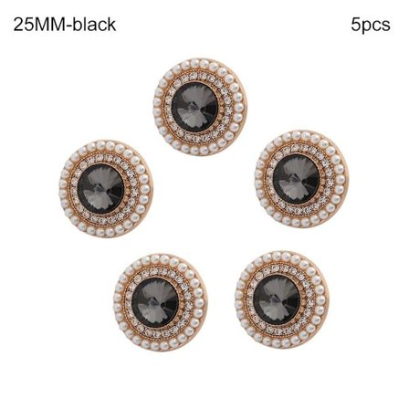 5st Pearl Clothing Knappar Skjorta Knappar SVART 25MM5ST 5ST