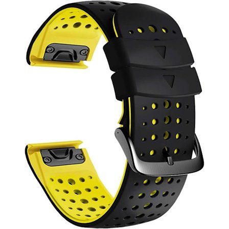 Quickfit 26 mm silikon mjuk sport vattentätt andningsbart armband för Garmin Fenix 5X Plus, Fenix 6X Pro/safir, Enduro, Tactix Bravo