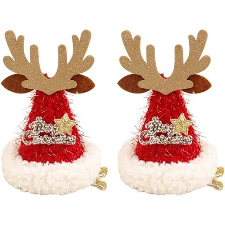 Julehårspænder, Glitter Julehat Hårspænder Hårklip Julehat Hårtilbehør til Kvinder Piger, Hjorte