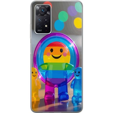 Yhteensopiva Puhelinkuori Xiaomi Redmi Note 11 Pro 5G Pastellivärinen yksisarvinen, jolla on sateenkaaren harja ja suuret silmät taianomaisessa talv