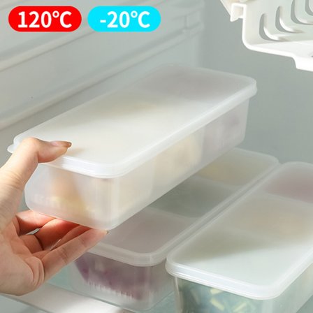 Transparent etui 3-rum Køleskab Madopbevaringsbeholder 3 Rum Med Låg Til Dræning