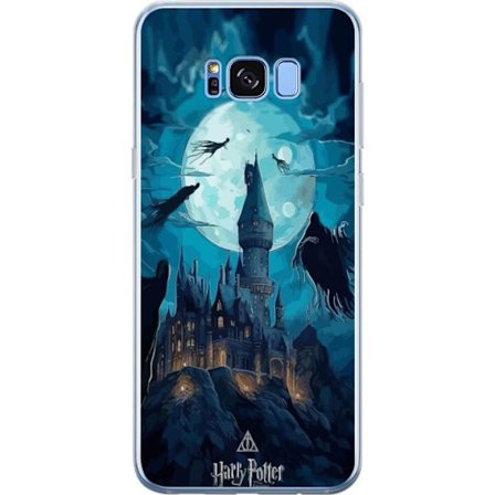 Kompatibelt Mobildeksel til Samsung Samsung Galaxy S8+ Magisk fantasyillustrasjon med slott i månelys og flytende skapninger, mørk eventyrstemning i
