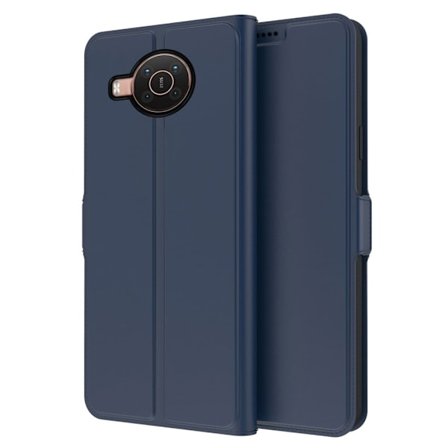 Glat og tyndt Premium Pu Læder Etui til Nokia X20 - Blå