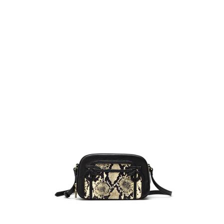 Love Moschino, Womens Shoulder Bag Jc 4333 Vit St Python Leather Zwart, Dames, Maat:ONE Size
