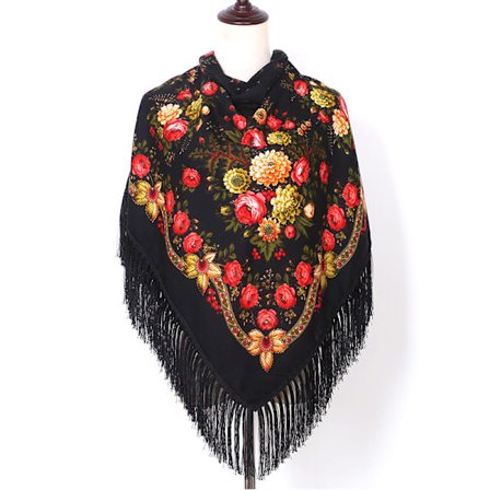 2 kappaletta Flamenco-huivi Mitat 125*125 CM Elegantti huivi painetuilla hapsuilla Sevillana-juhliin Värillinen