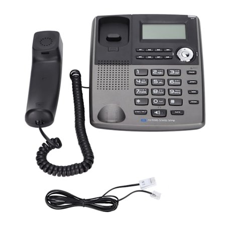 Langallinen puhelin kaiutinpuhelimella, suuri kallistettava näyttö, lankapuhelin kotiin, toimistoon, hotelliin