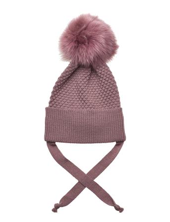 Chunky Oslo Beanie W Fox Fur Pink Mp Denmark