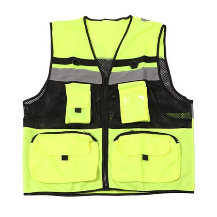 Høj Synlighed Åndbar Sikkerhedsrefleksvest Dobbelt Lomme Stor Størrelse til Trafikpersonale Cyklister