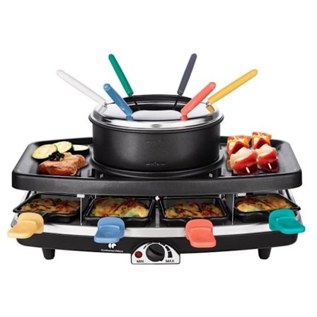 Continental Edison FD12881 Raclette och Fondue 8 personer - Svart