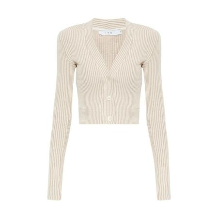 IRO ‘Giusta’ ribbed cardigan beige, Dam Koftor, Dam, Storlek: S