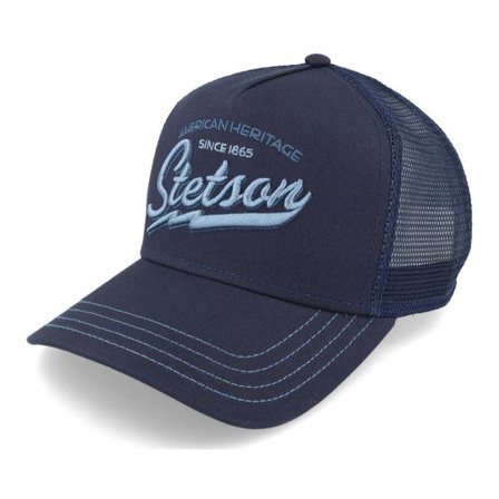 Stetson - Blå trucker Keps - American Heritage Classic Navy trucker @ Hatstore
