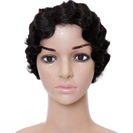 Eurooppalainen ja amerikkalainen klassinen peruukki naisille, lyhyt kihara hiussetti
