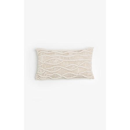 Makramépude 30x50cm Bomuld-Polyester Elfenben