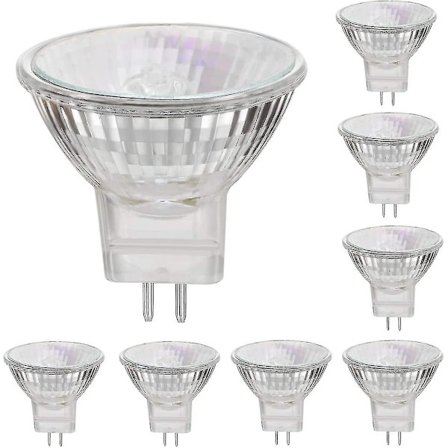 12V 50W Halogenlampa MR11 GU4 Spotlight Sockel, Varmvitt Ljus, Dimbar, 8-pack