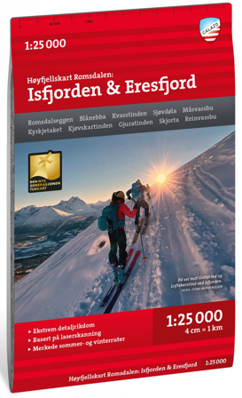 Calazo Høyfjellskart Romsdalen: Isfjorden & Eikesdalen 1:25 000