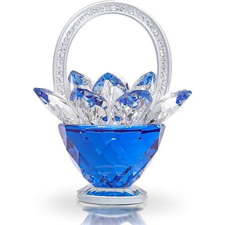 Krystall Lotus Blomsterkurv Krystall Samleobjekter Figurer Ornamenter Vakker Glasskurv Statue For Hjemmedekor Bordplate Midtpunkt Gaveeske-Mothe