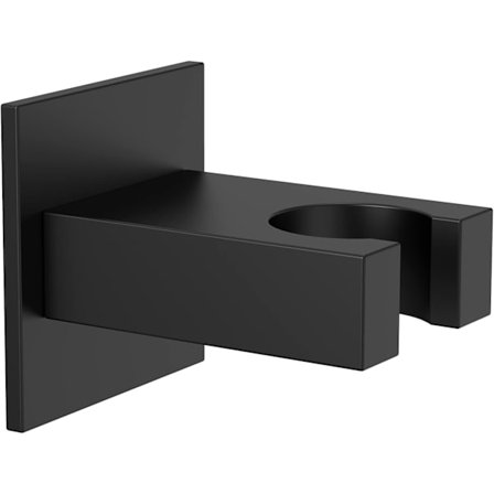 Musta suihkupidike messinkistä, seinäkiinnitys, neliö