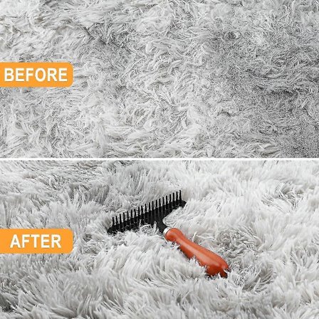 Mattrake, handhållen mattrake, gör mattor fluffiga igen, rengör hår, låt mattan återfå sin mjukhet