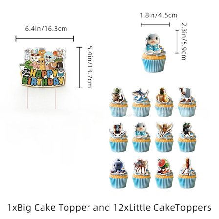 Italiensk Brainrot Al Festdekoration Tung Tung Sahur Tralalero Tralala Cabucino Ballet Bombardiro Crocodilo Fødselsdagsdekoration (D)