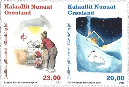 Grønland - Julen 2023 - Postfrisk sæt fra hæfte