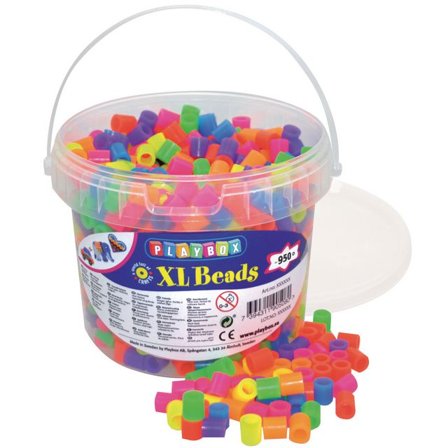 PLAYBOX Maxipärlor neon 950/fp - Lyreco - Skola och förskola - Hobbymaterial - Nabbipärlor - Rörpärlor