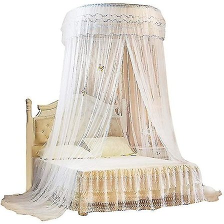 Åndbar Rund Baldakin Spids Prinsesse Myggenet Seng Dekoration