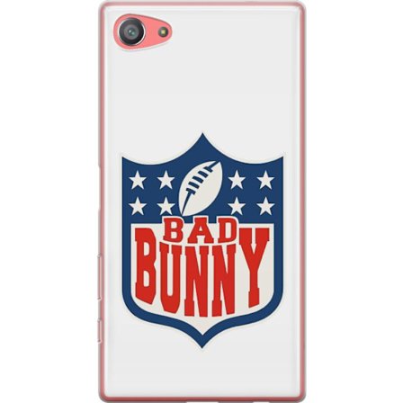 Kompatibel Mobilcover til Sony Xperia Z5 Compact Bad Bunny rød grafisk plakat med portræt og typografi i latinamerikansk popdesign