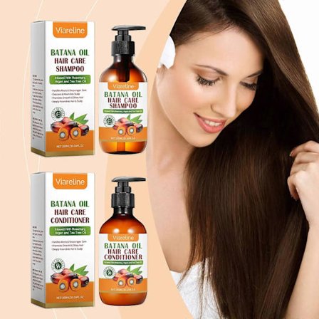 Batanaöljyä sisältävä shampoon ja hoitoaineen setti hiusten kasvuun, hiustenlähtöön tarkoitettu shampoo naisille ja miehille, joilla on ohenevat 