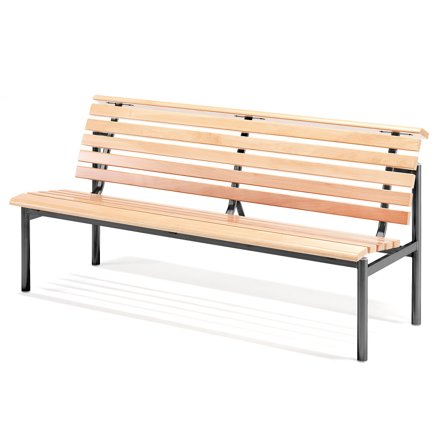 Wooden bench AURORA, 1800x700x900 mm, black frame, beech